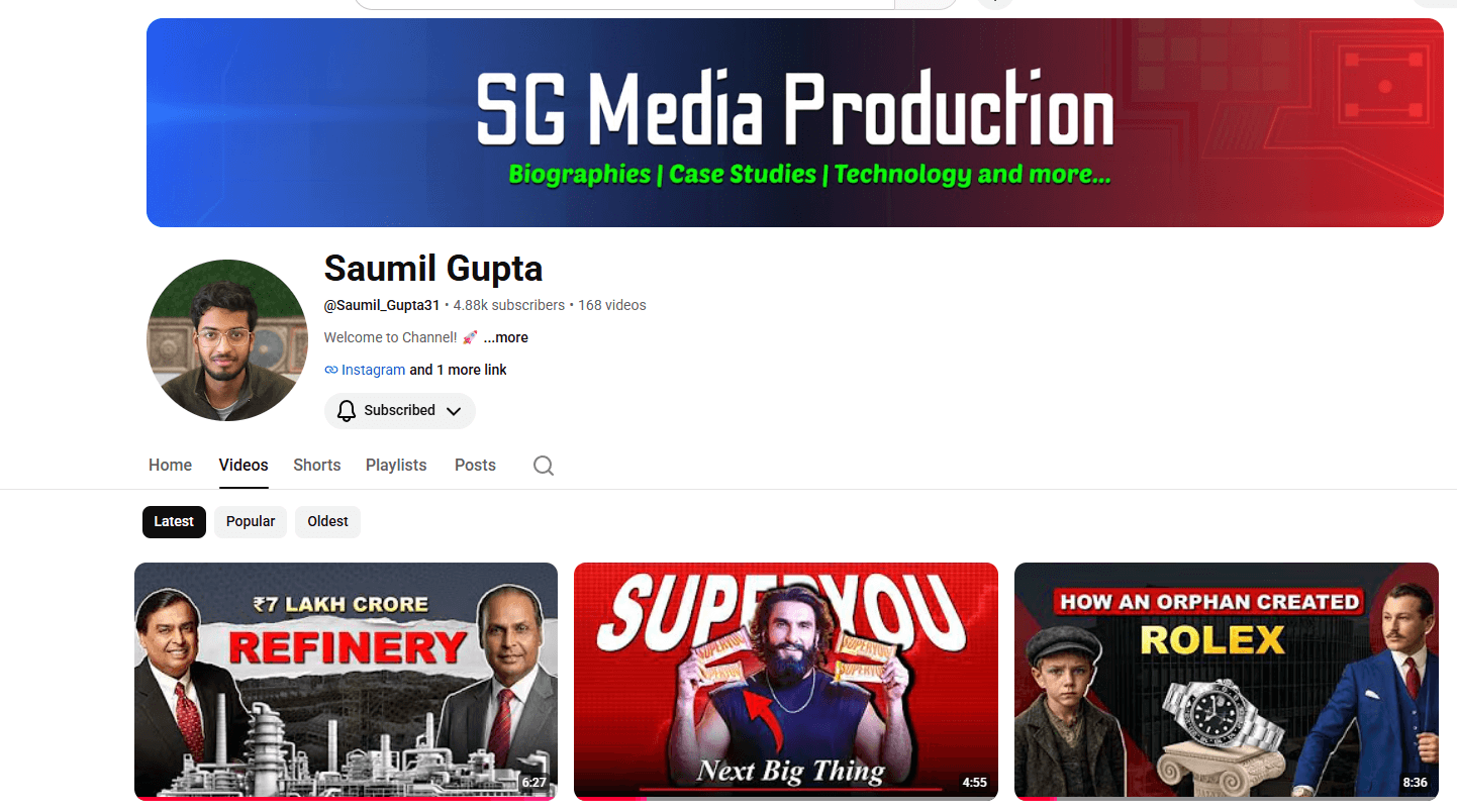Saumil Gupta (our own channel)